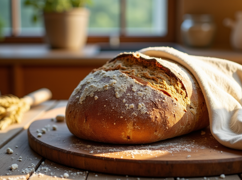 Impact d'un torchon en lin sur l'absorption et la conservation du pain maison
