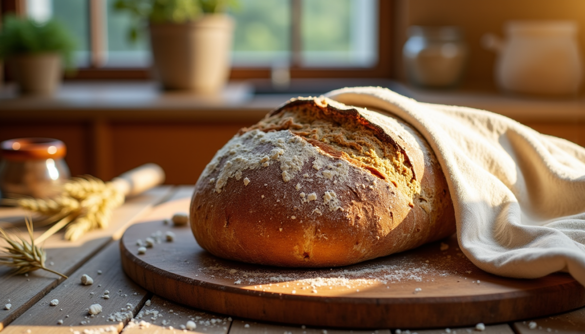 Impact d'un torchon en lin sur l'absorption et la conservation du pain maison
